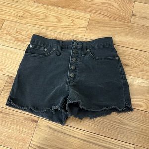 Madewell black denim shorts